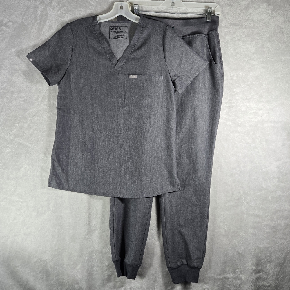 Figs Scrub Set Catarina Top Small Zamora Jogger Medium Graphite Grey PO 2453